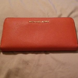 Michael Kors orange wallet authentic
